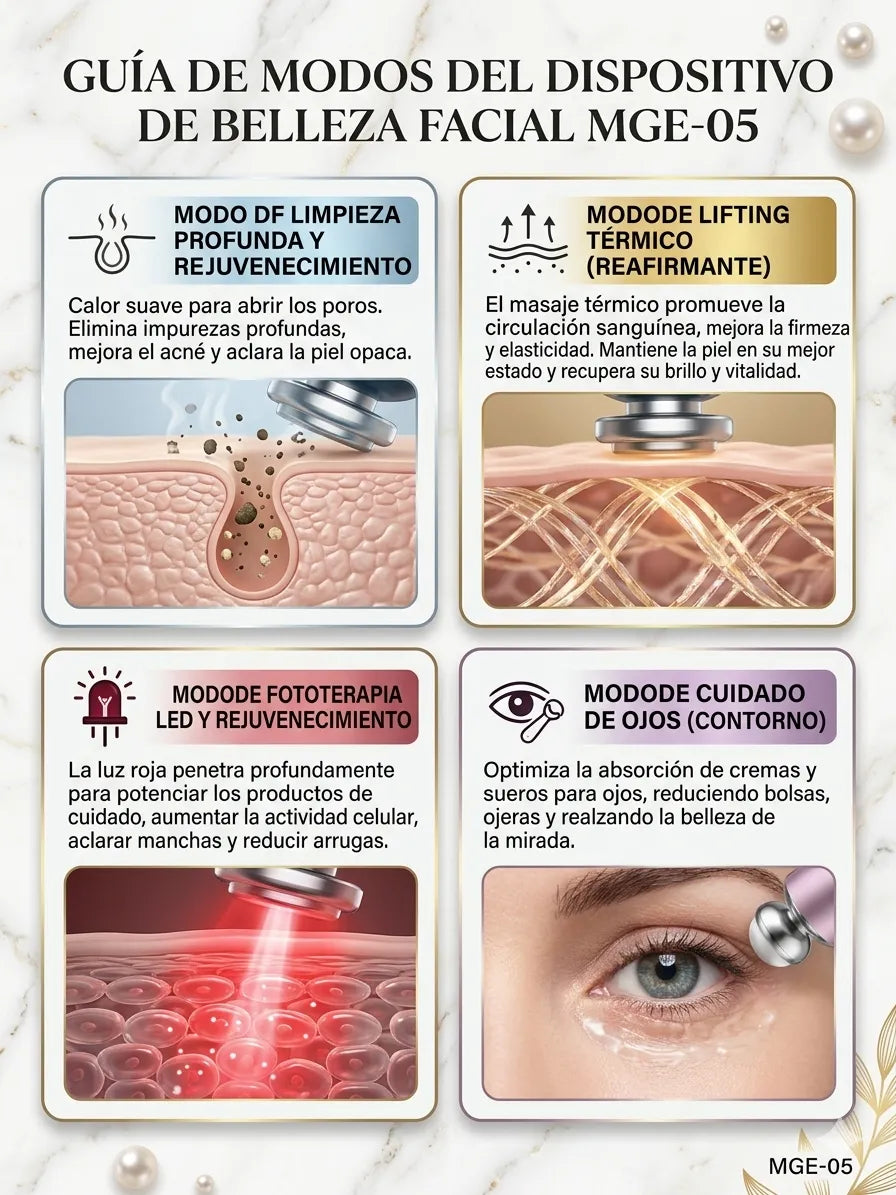 Masajeador Facial con tecnología de Radiofrecuencia.